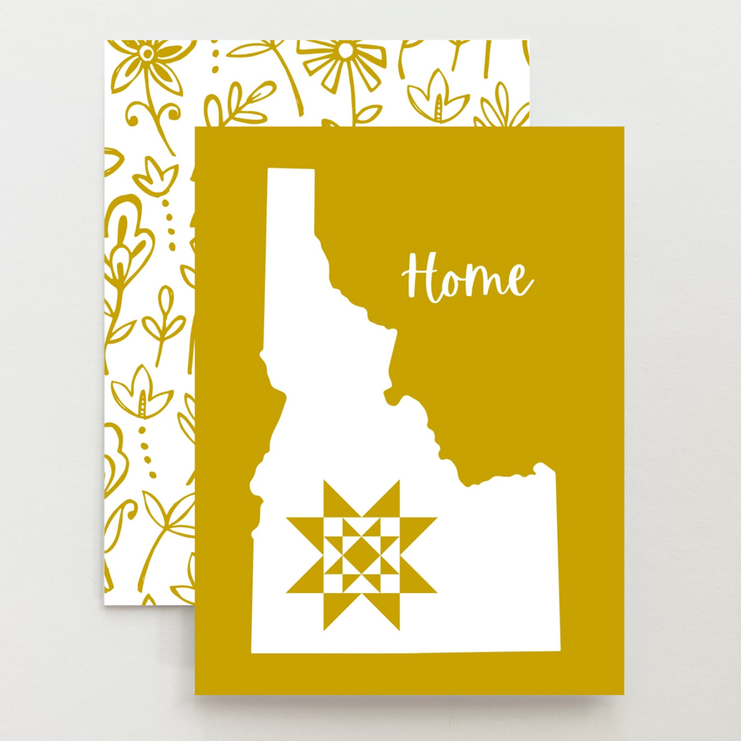 Idaho Home Quilt Star Gift Set of 6 Blank Cards - Choose Your Color