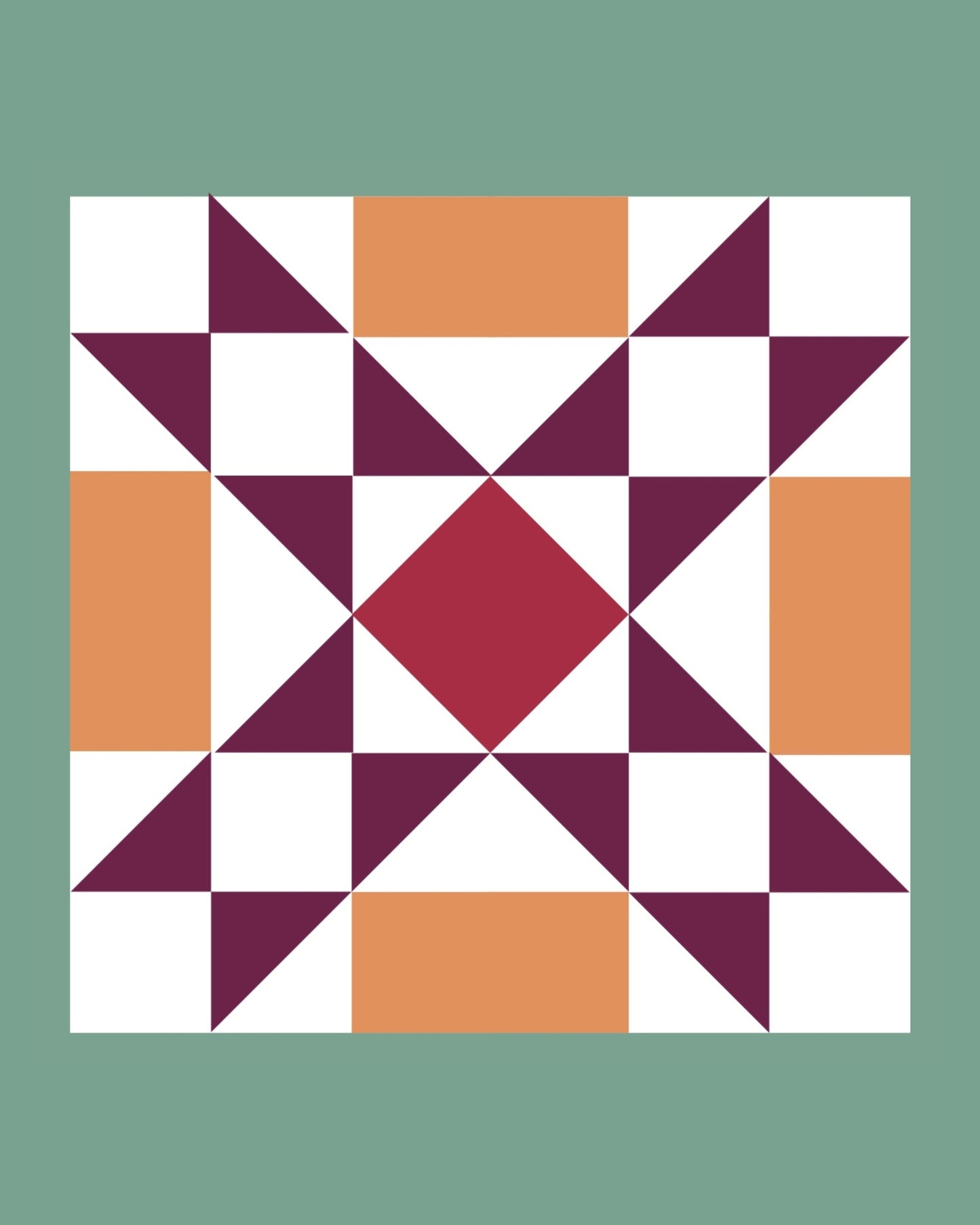 Plum Quilt Block Wall Art Print