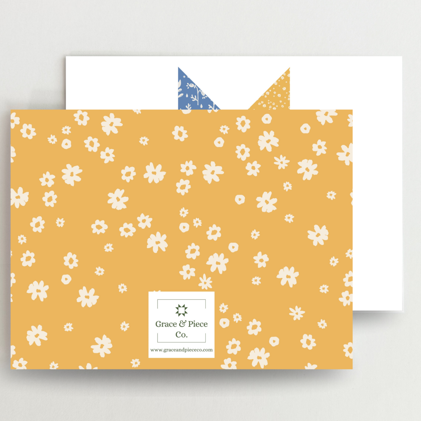 Prairie Flowers 2 Quilt Star Blank Note Cards Set