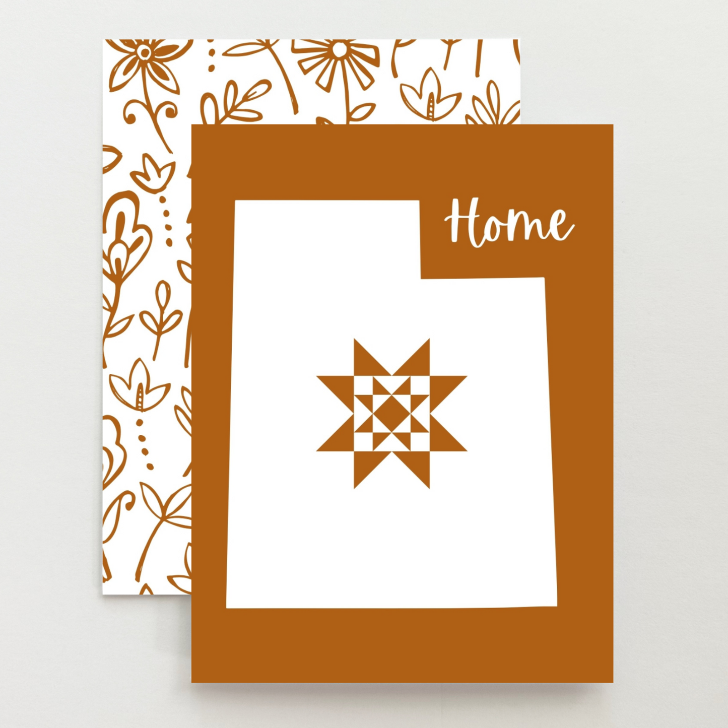 Utah Home Quilt Star Gift Set of 6 Blank Cards - Choose Your Color