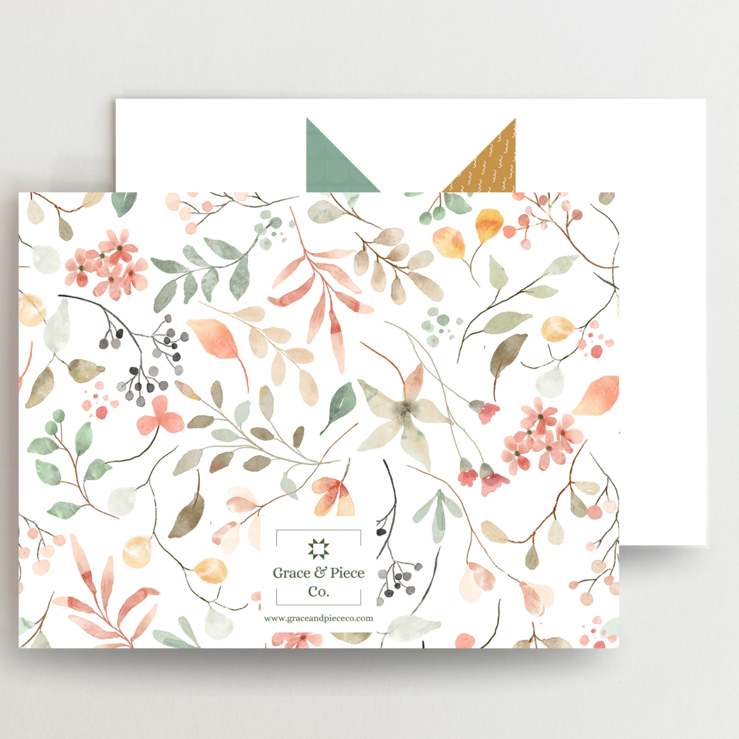 Floral Friendship 1 Quilt Star Blank Note Cards Set