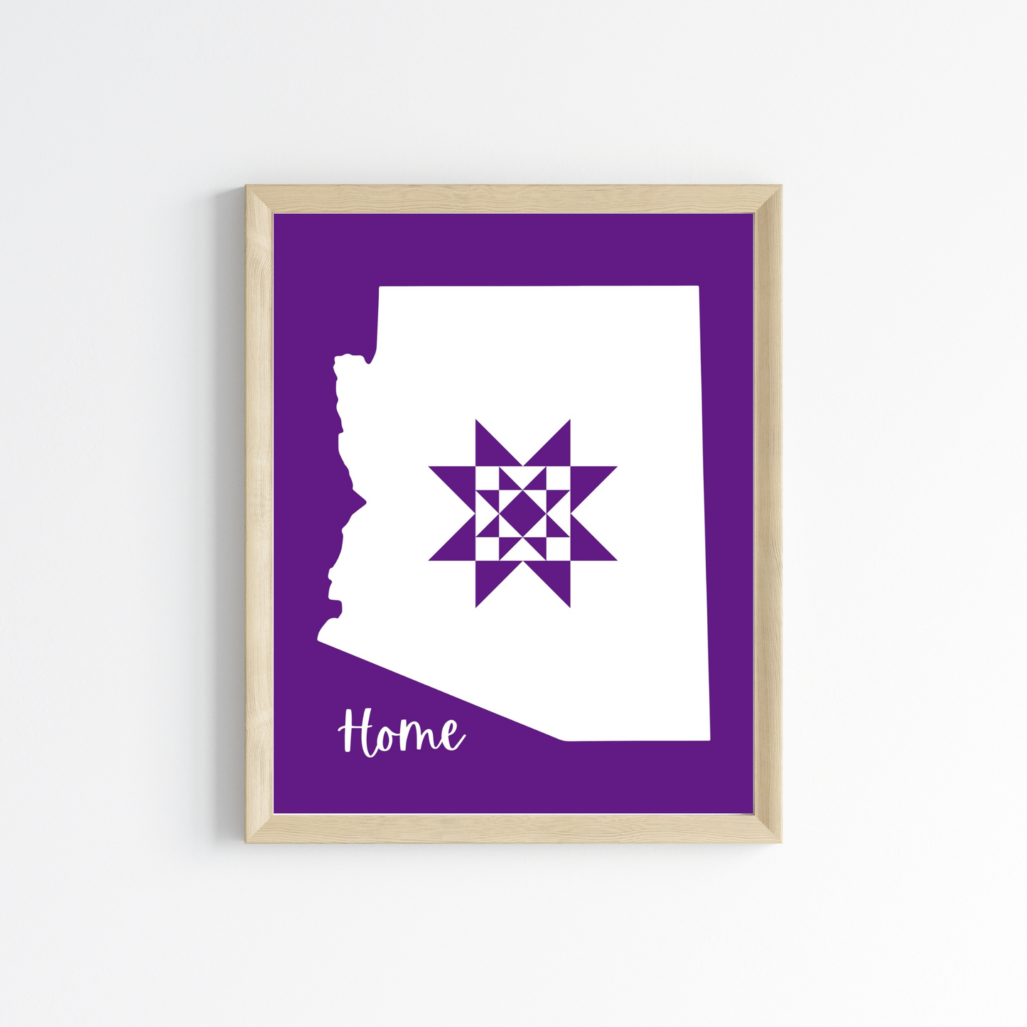 Arizona Home Quilt Star 8x10 Wall Art Print - Choose Your Color