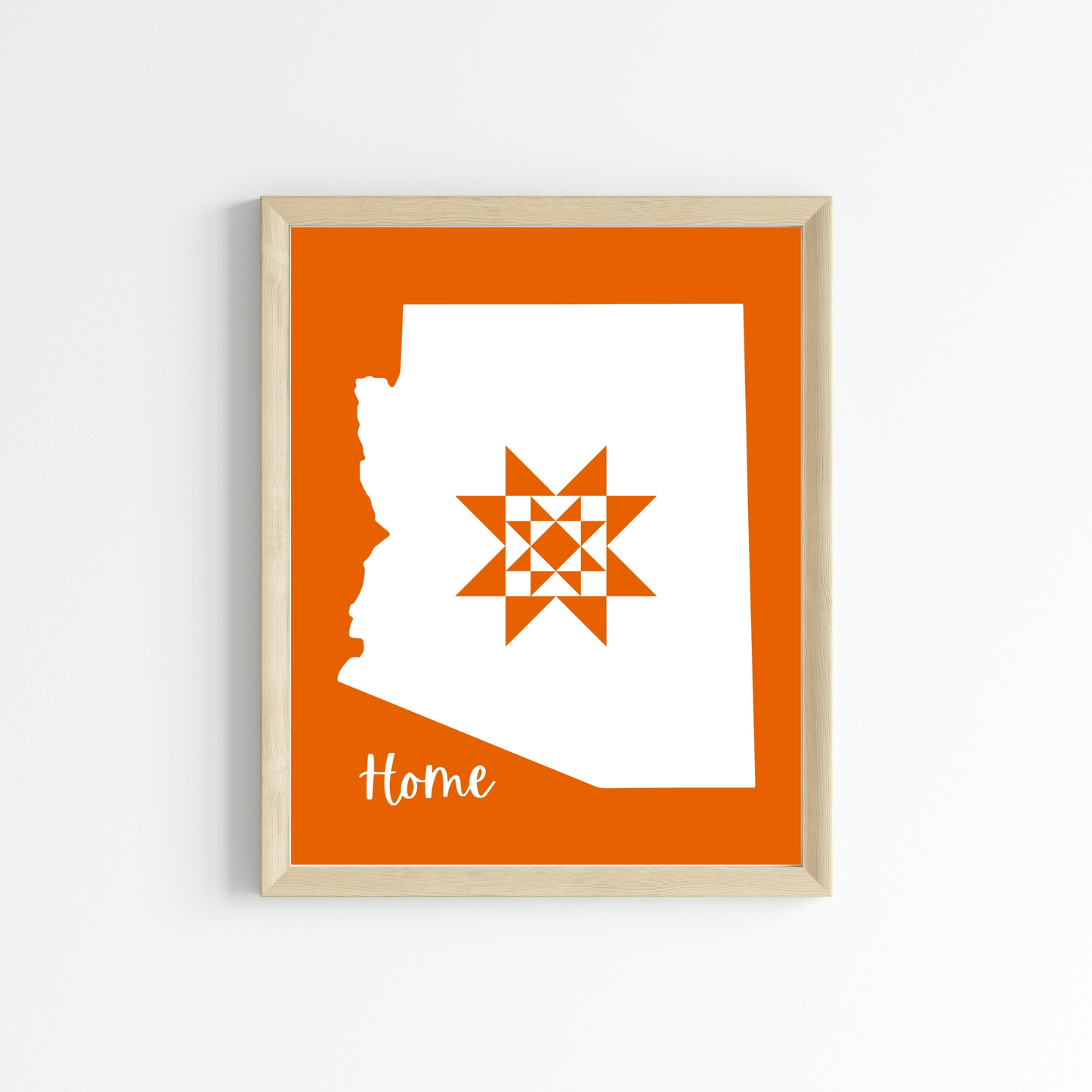 Arizona Home Quilt Star 8x10 Wall Art Print - Choose Your Color