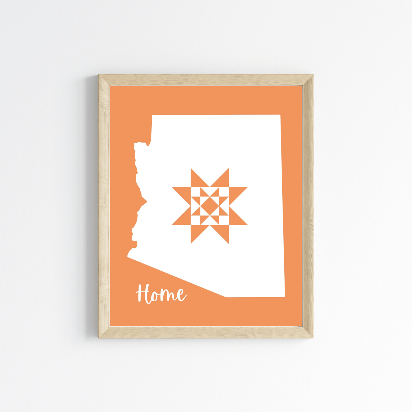 Arizona Home Quilt Star 8x10 Wall Art Print - Choose Your Color