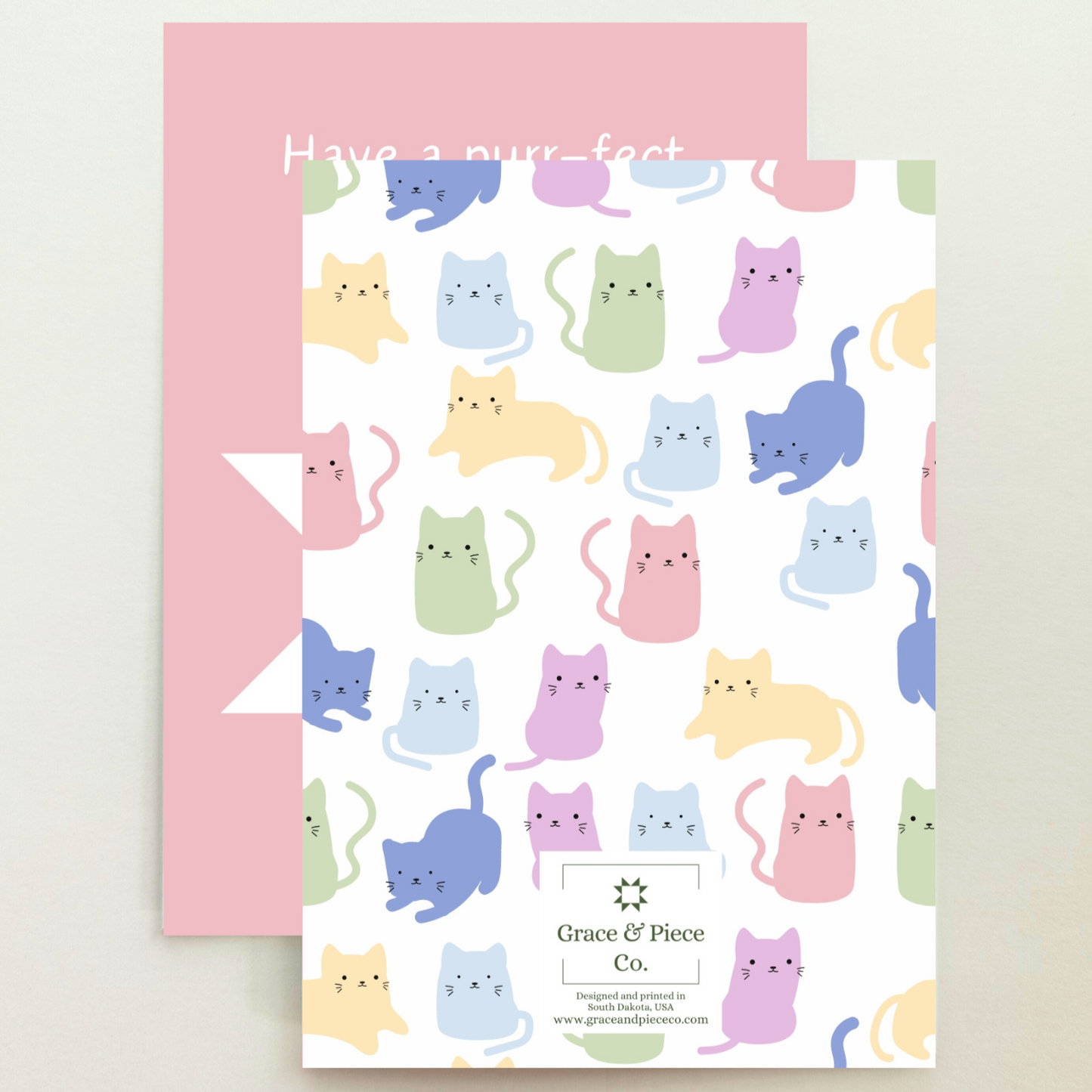 Quilt Star Cats Birthday Card