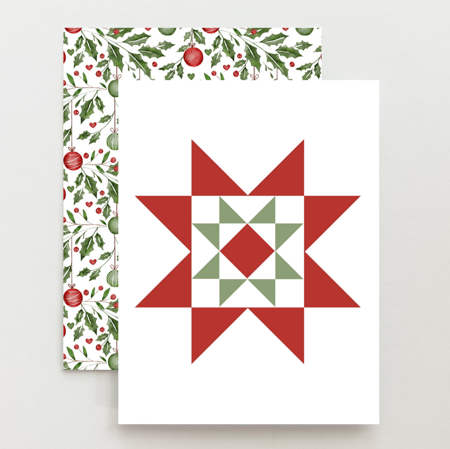 Christmas White Quilt Star Card