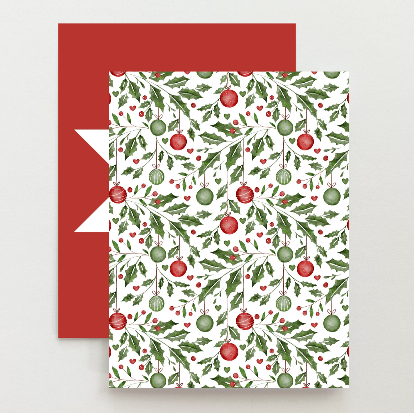 Christmas Red Quilt Star Card