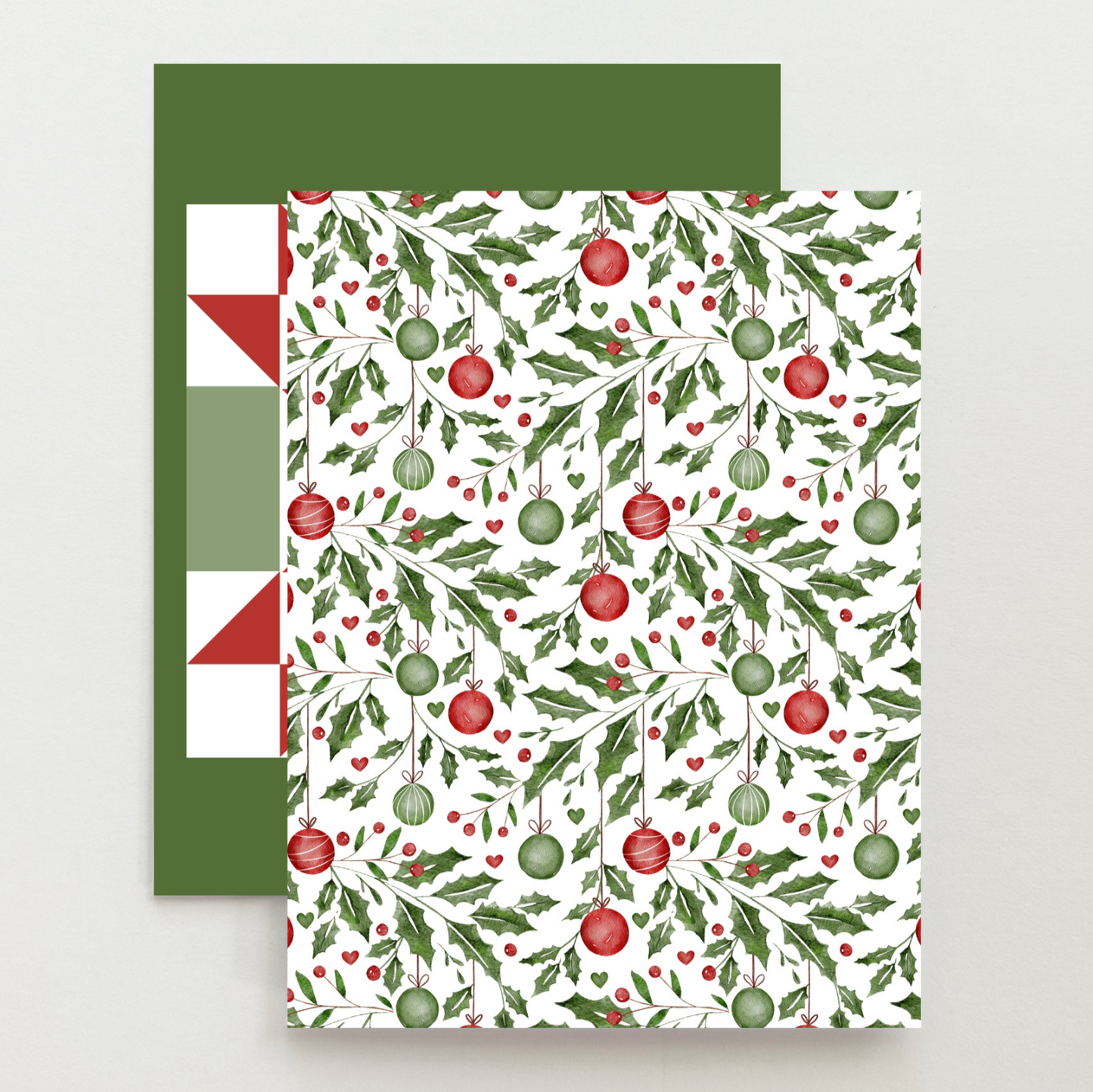 Christmas Green Quilt Star Card