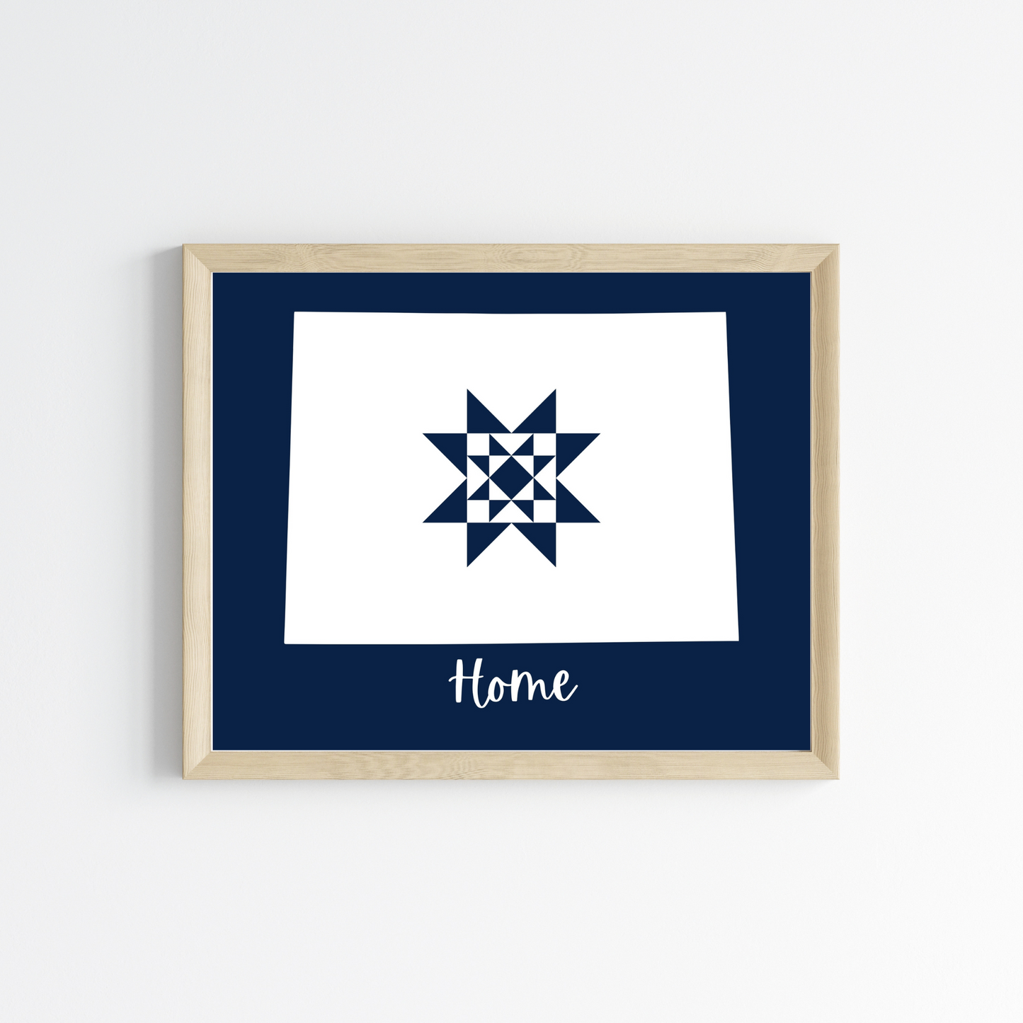 Colorado Home Quilt Star 8x10 Wall Art Print - Choose Your Color