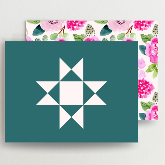 Floral Garden Ohio Star Blank Note Cards Set