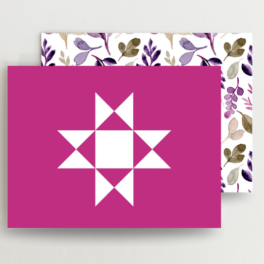 Pink and Purple Ohio Star Blank Note Cards Set