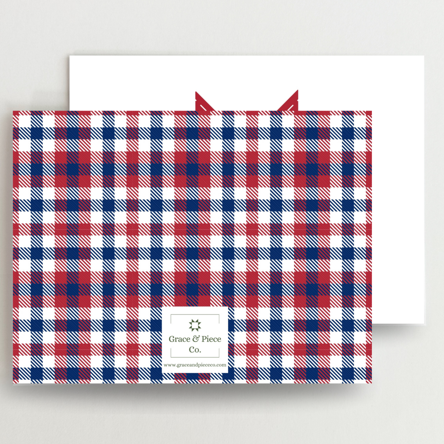 Patriotic Hand-stitched Quilt Star Blank Note Cards Set