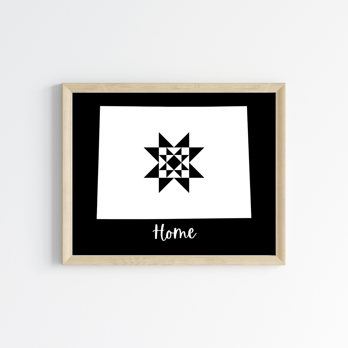 Colorado Home Quilt Star 8x10 Wall Art Print - Choose Your Color