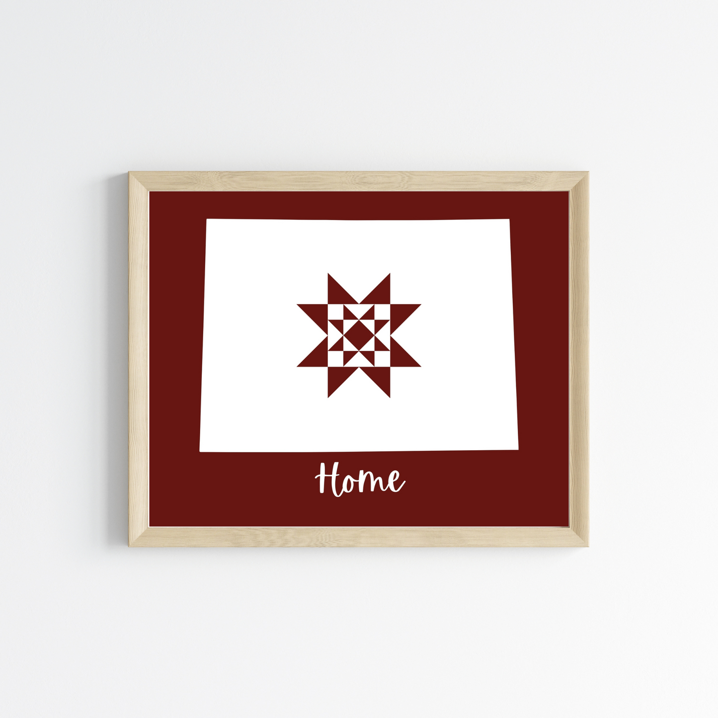 Colorado Home Quilt Star 8x10 Wall Art Print - Choose Your Color