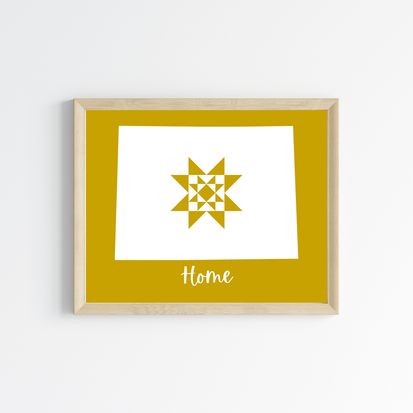 Colorado Home Quilt Star 8x10 Wall Art Print - Choose Your Color