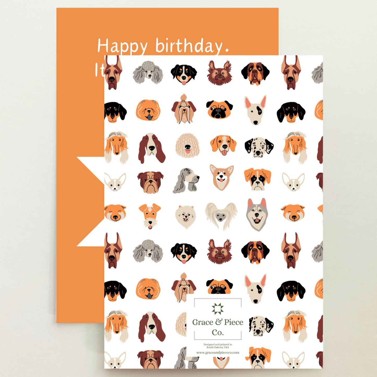 Quilt Star Dogs Birthday Card