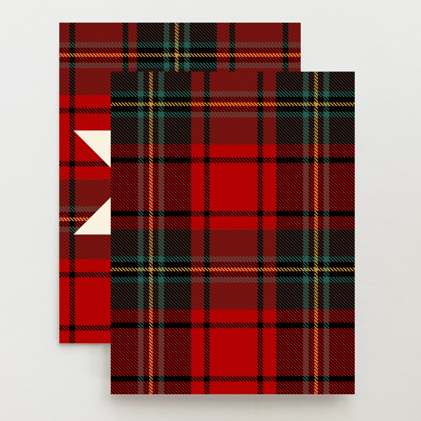 Flannel Red Christmas Quilt Star Card