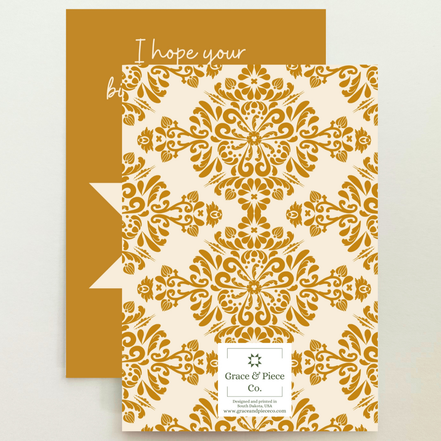 Quilt Star Golden Birthday Card