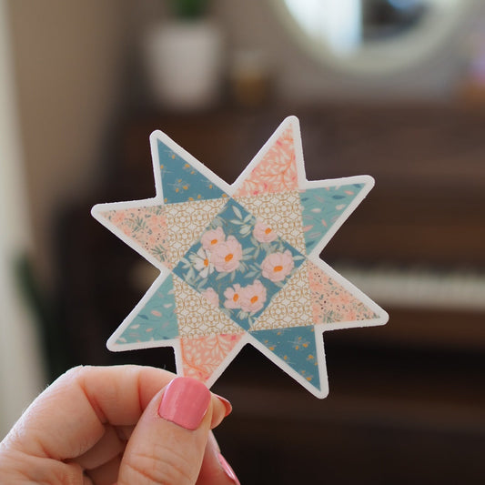 Graceful Garden Quilt Star Sticker