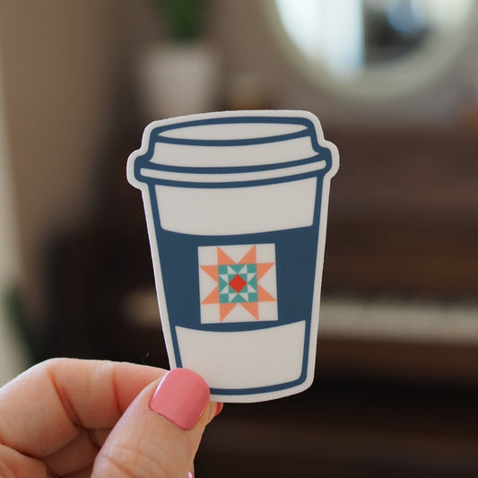 Quilt Star Coffee Cup Sticker