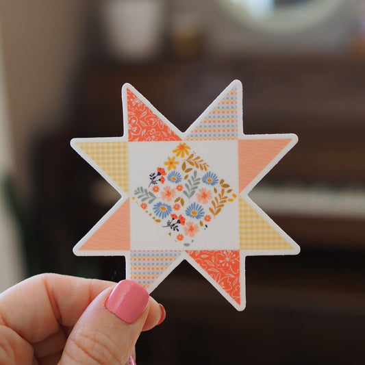 Happy Mail Quilt Star Sticker