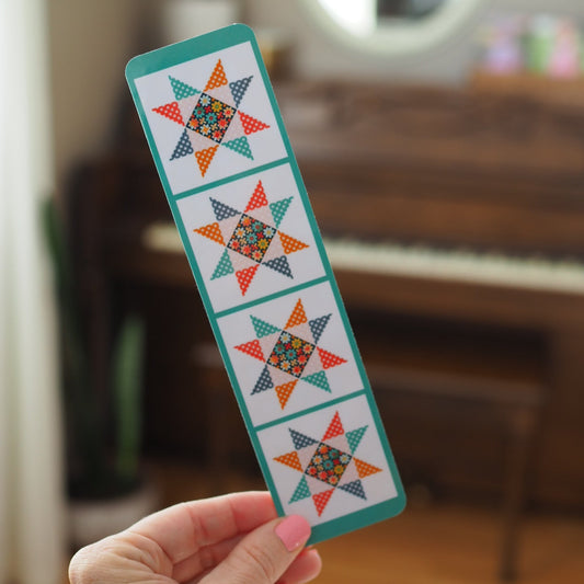 Groovy Quilt Laminated Bookmark