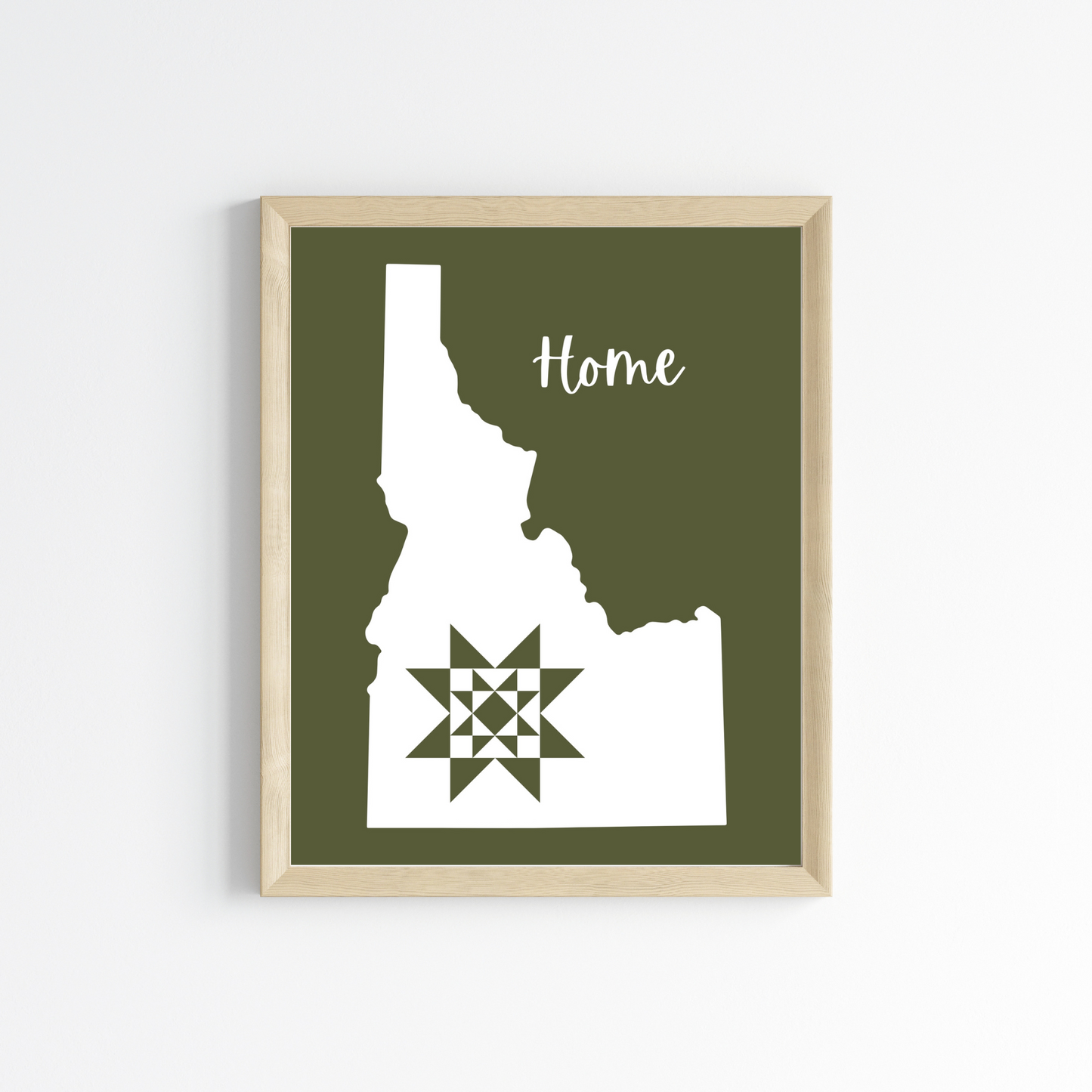 Idaho Home Quilt Star 8x10 Wall Art Print - Choose Your Color