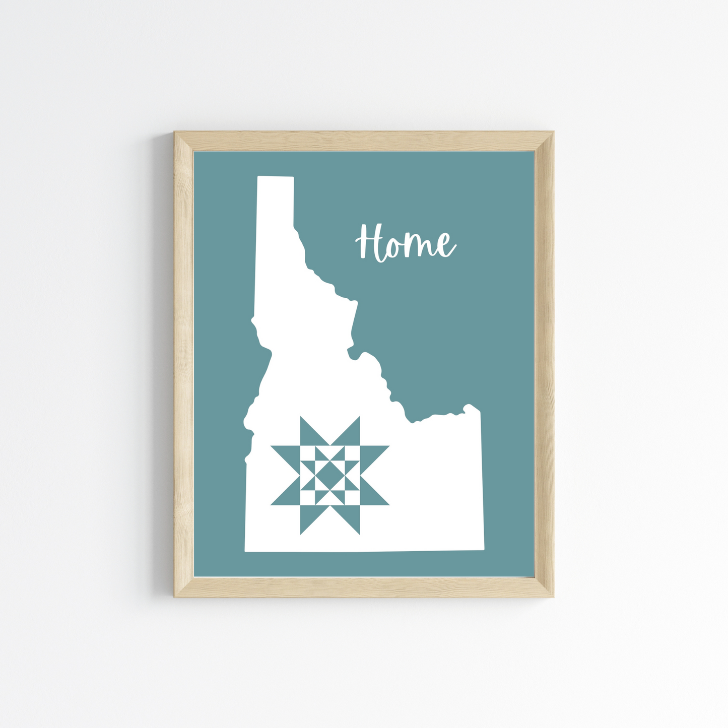 Idaho Home Quilt Star 8x10 Wall Art Print - Choose Your Color