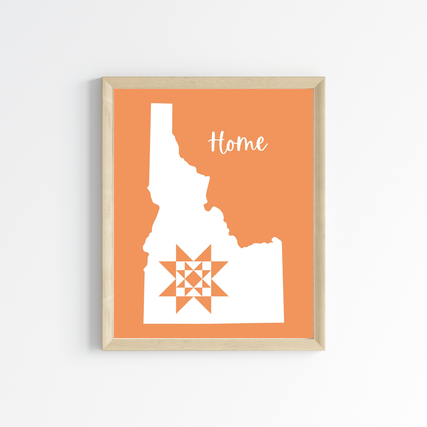 Idaho Home Quilt Star 8x10 Wall Art Print - Choose Your Color