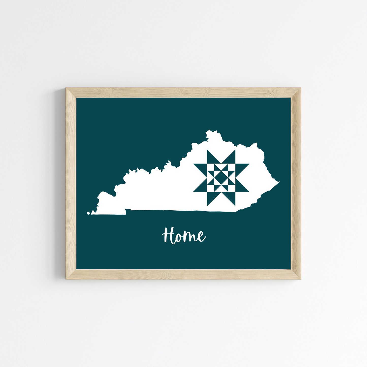 Kentucky Home Quilt Star 8x10 Wall Art Print - Choose Your Color