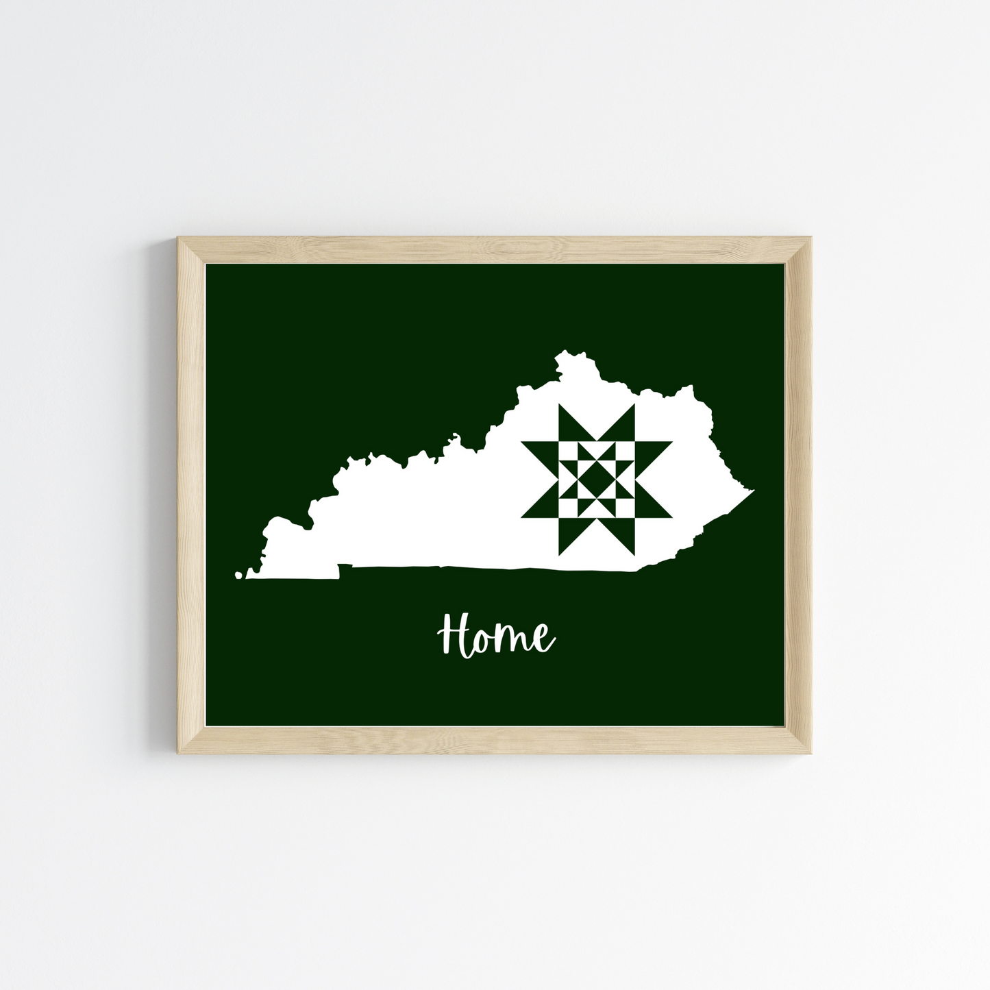 Kentucky Home Quilt Star 8x10 Wall Art Print - Choose Your Color