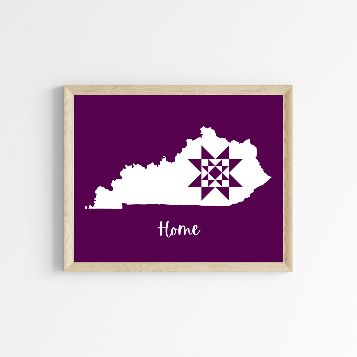 Kentucky Home Quilt Star 8x10 Wall Art Print - Choose Your Color