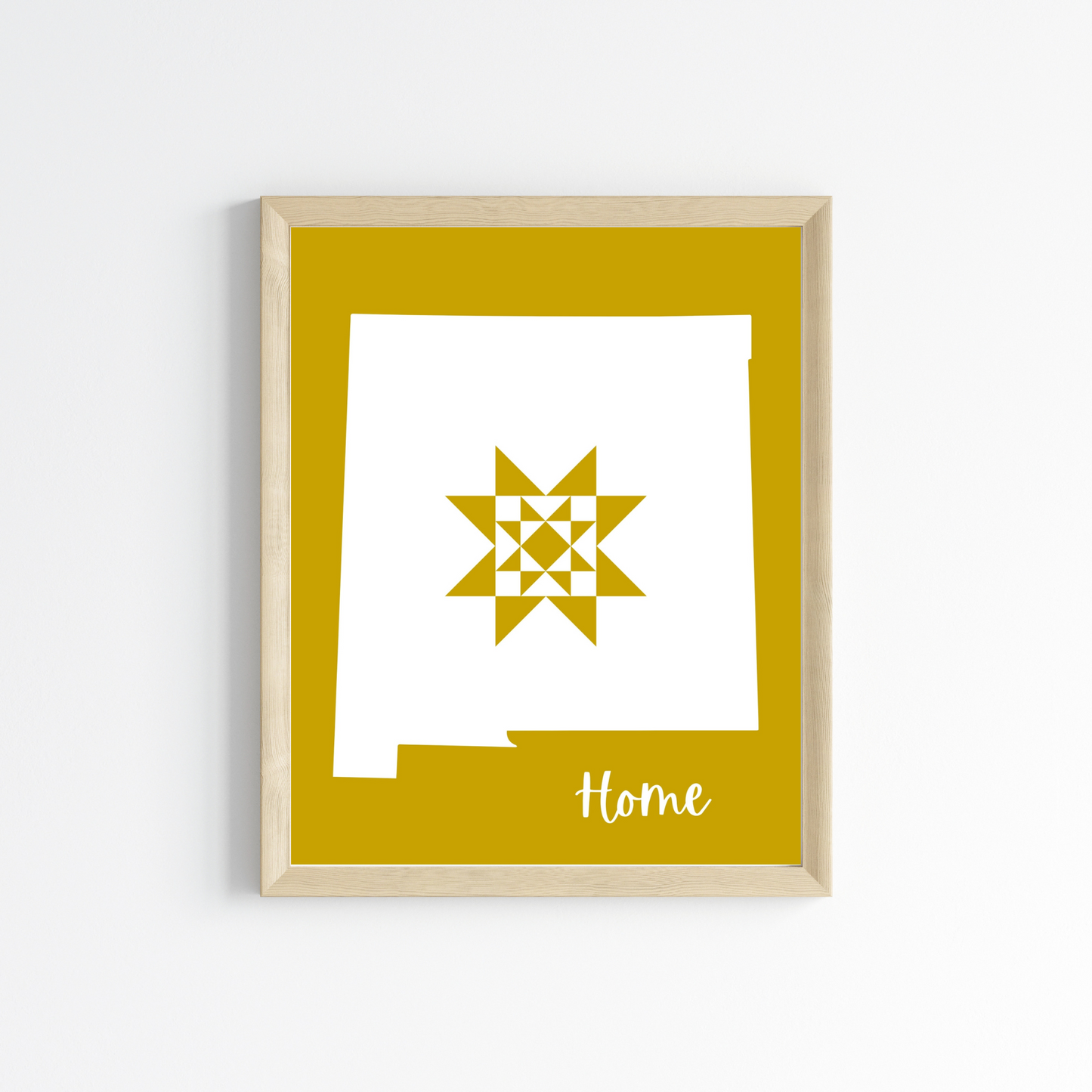 New Mexico Home Quilt Star 8x10 Wall Art Print - Choose Your Color