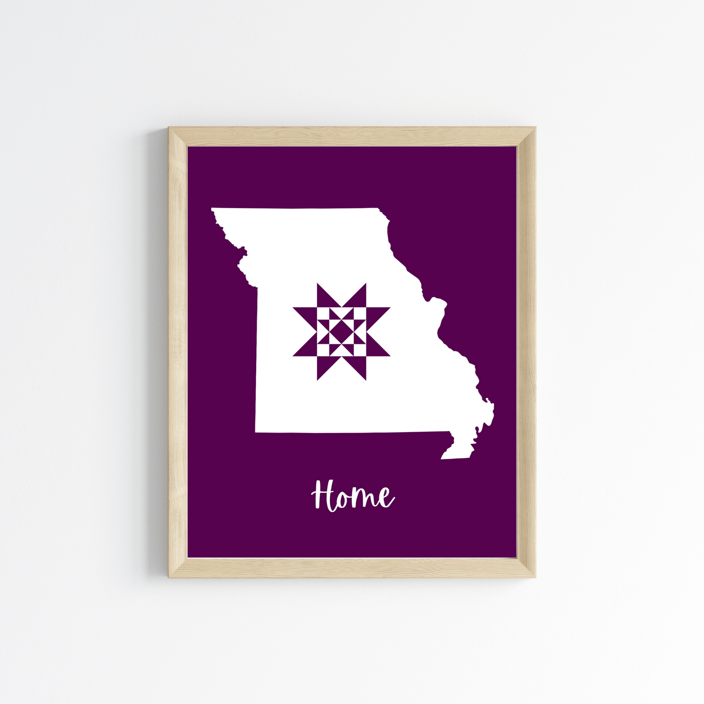 Missouri Home Quilt Star 8x10 Wall Art Print - Choose Your Color