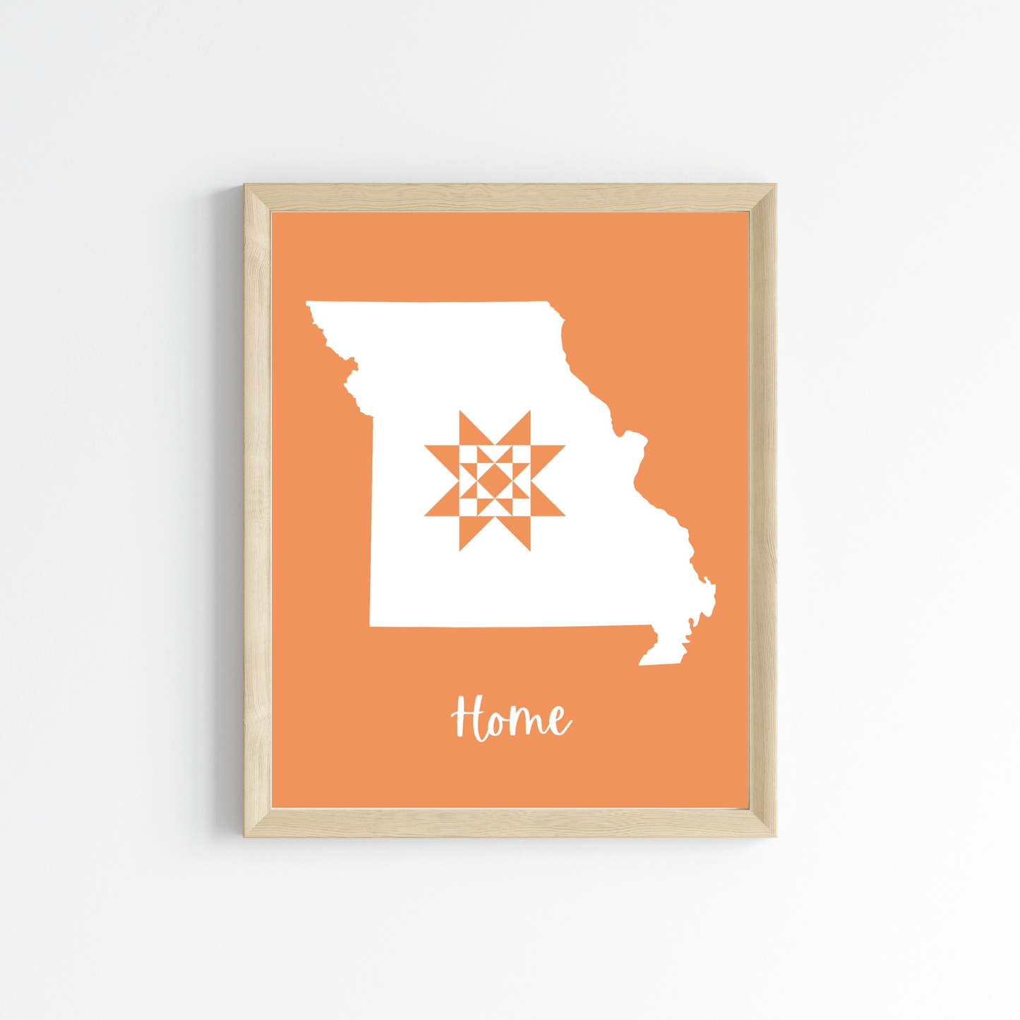 Missouri Home Quilt Star 8x10 Wall Art Print - Choose Your Color