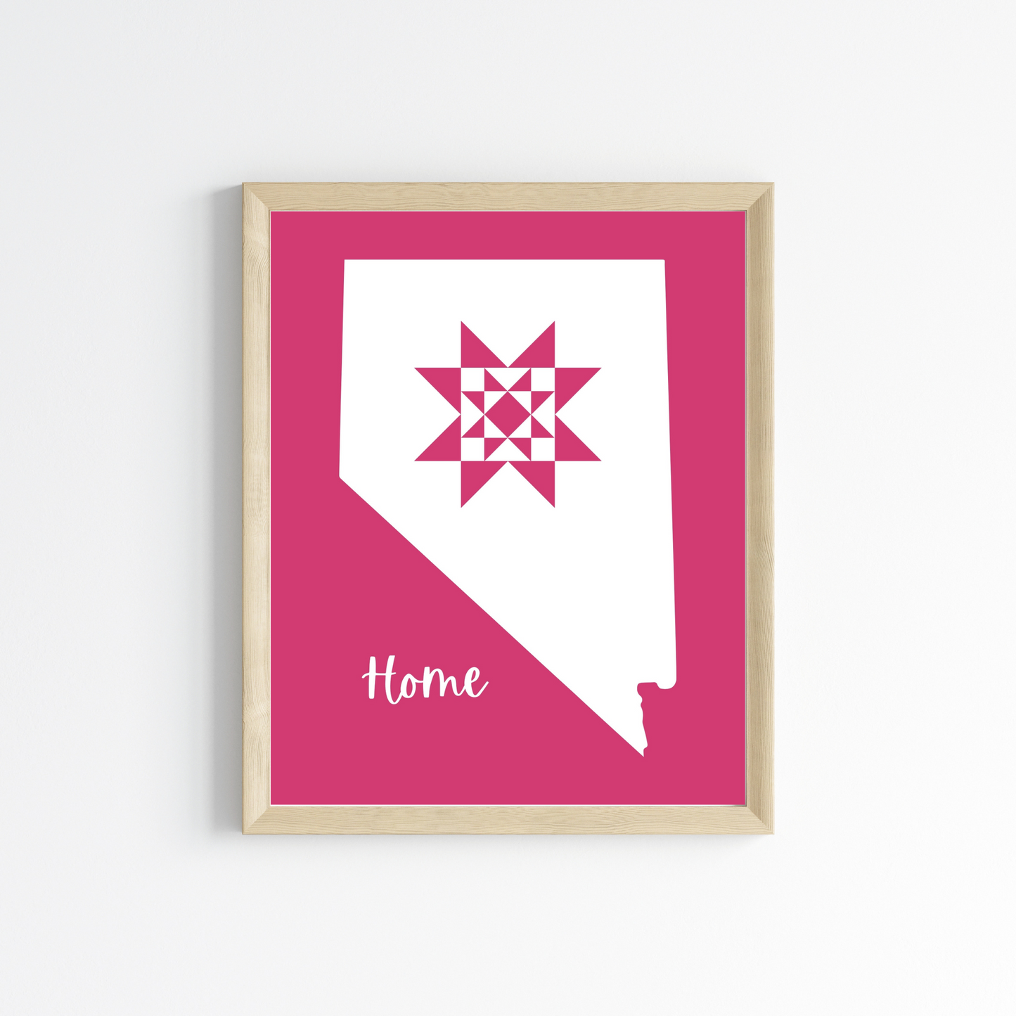 Nevada Home Quilt Star 8x10 Wall Art Print - Choose Your Color