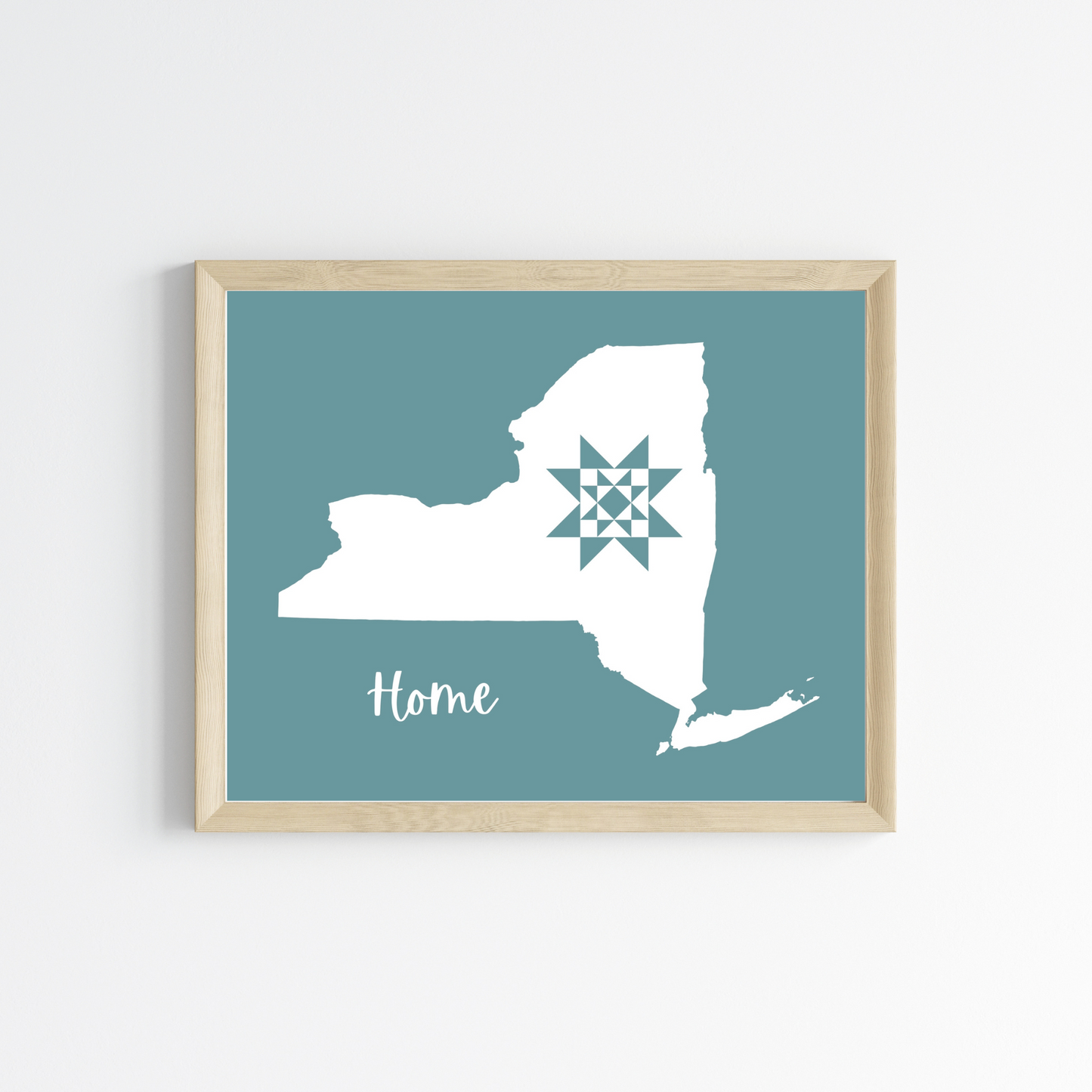 New York Home Quilt Star 8x10 Wall Art Print - Choose Your Color