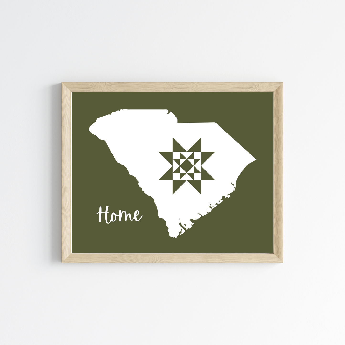 South Carolina Home Quilt Star 8x10 Wall Art Print - Choose Your Color