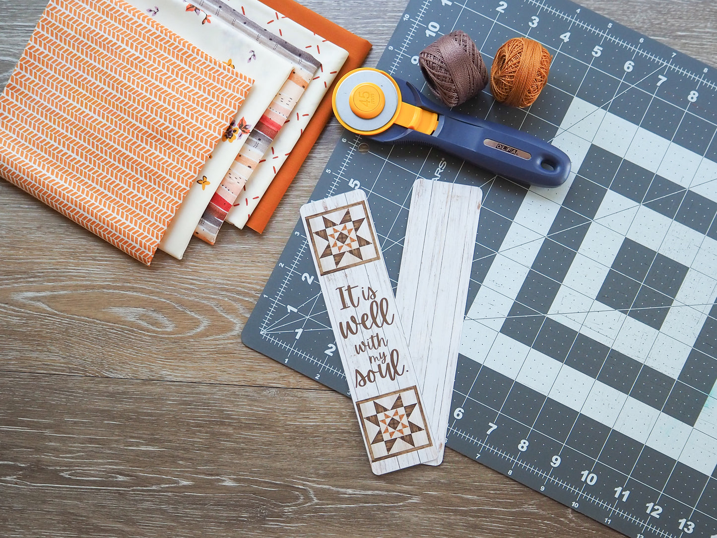 Barn Quilt It is Well with My Soul Laminated Bookmark