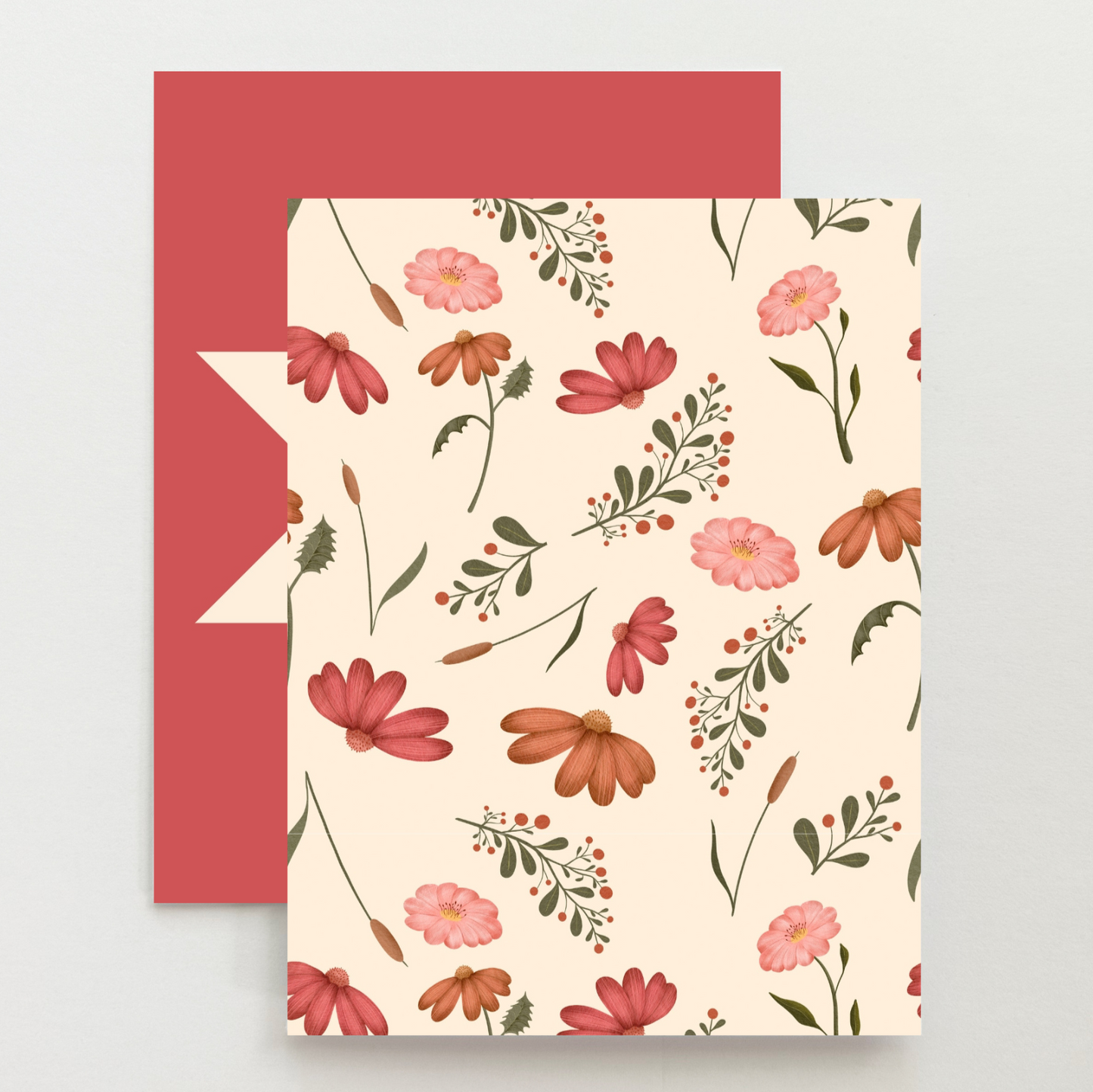 Pink Floral 2 Quilt Star Card