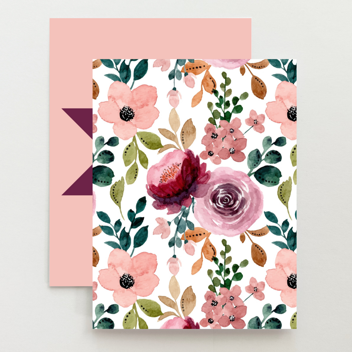 Plum Floral 1 Quilt Star Card