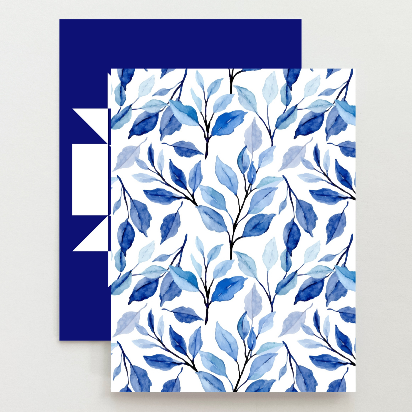 Blue Floral Quilt Block Card