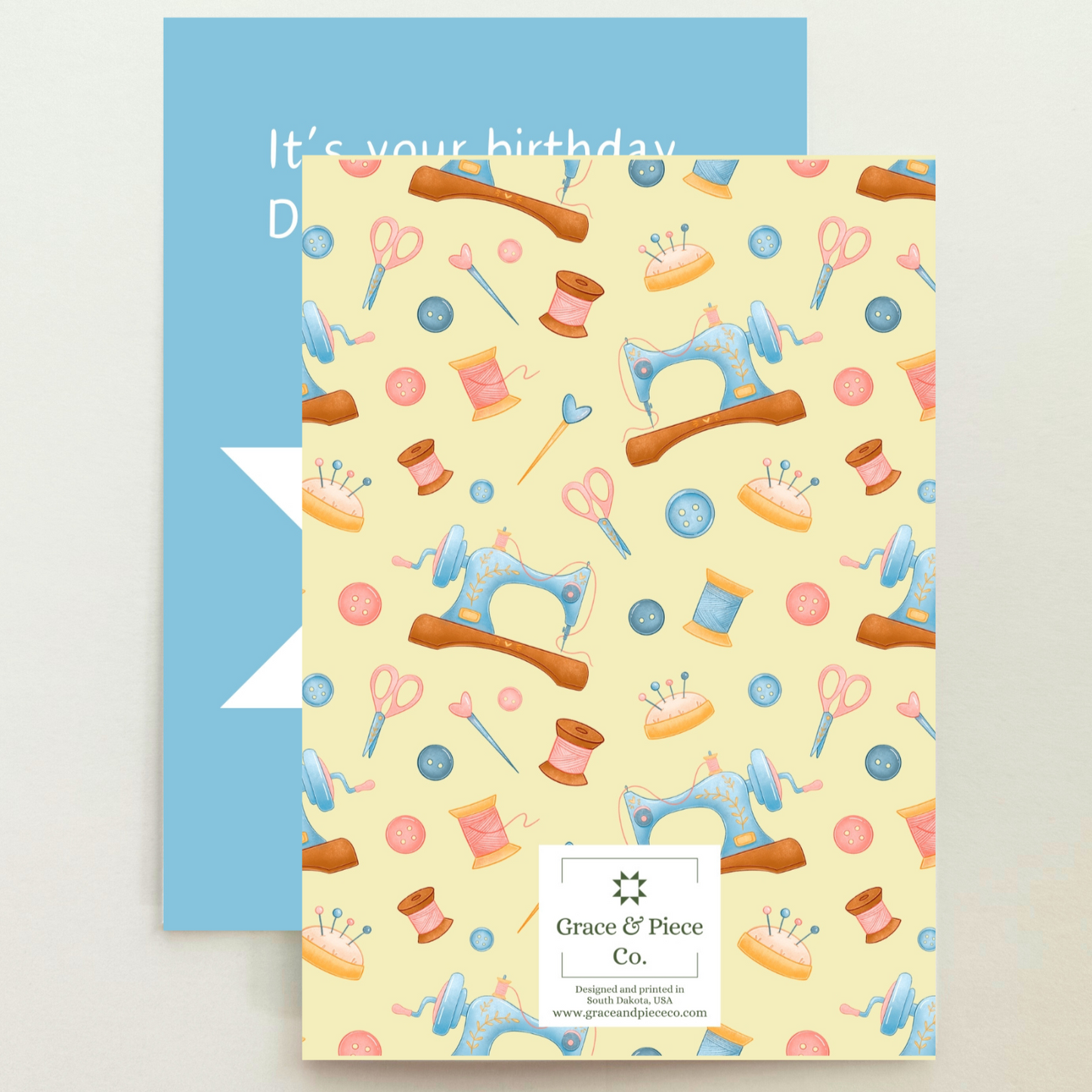 Quilt Star Sewing Birthday Card