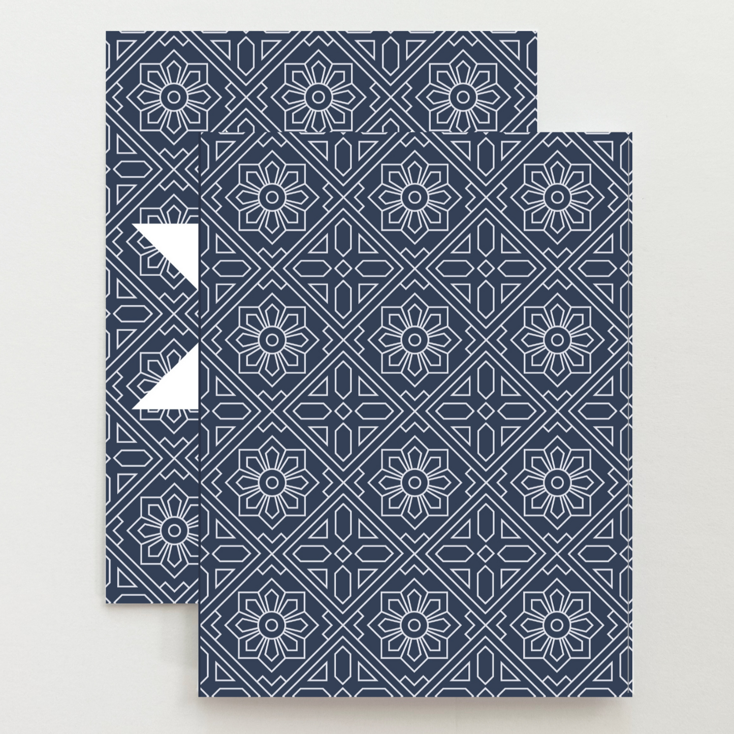 Dark Blue Vintage Quilt Star Card