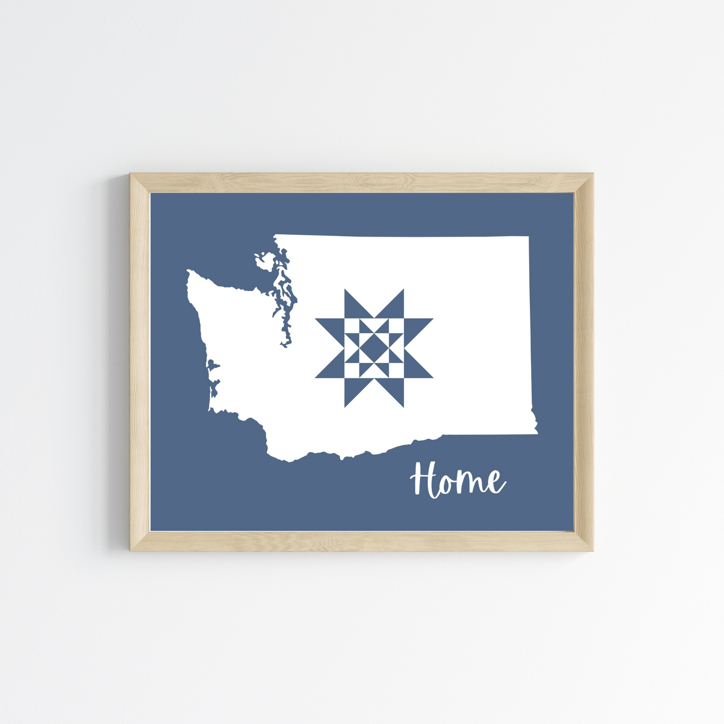 Washington Home Quilt Star 8x10 Wall Art Print - Choose Your Color