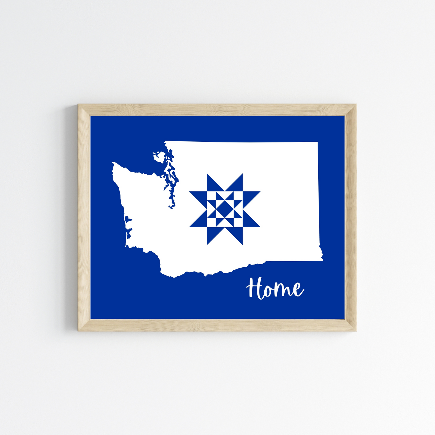 Washington Home Quilt Star 8x10 Wall Art Print - Choose Your Color