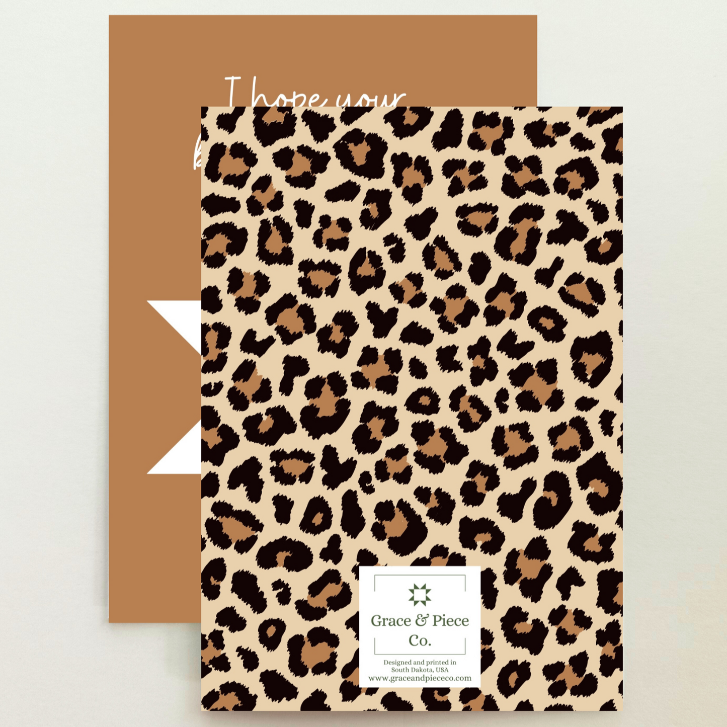 Quilt Star Animal Print Birthday Card