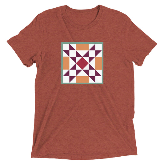 Clay and Plum Quilt Block T-Shirt